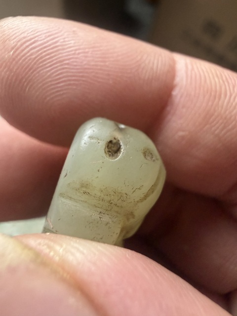 古玩玉器和田玉雕“財神”掛件真品鑒賞圖