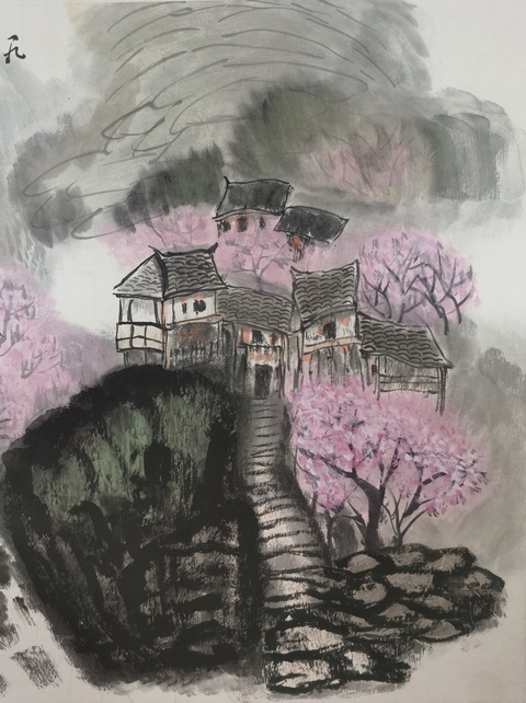 古玩字畫葉侶梅山水真品鑒賞圖