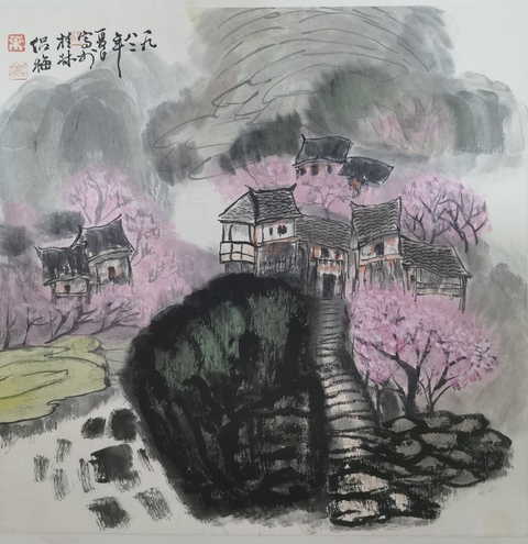 古玩字畫葉侶梅山水真品鑒賞圖