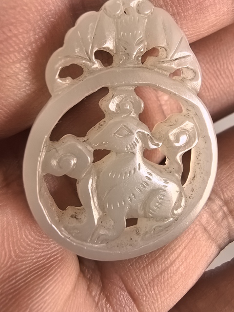 古玩玉器仿古玉鹿鏤空佩真品鑒賞圖