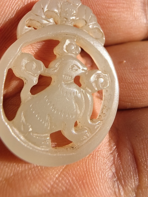 古玩玉器仿古玉鹿鏤空佩真品鑒賞圖