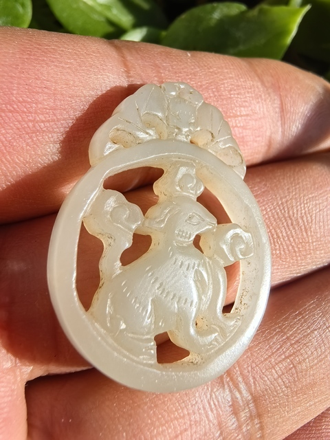 古玩玉器仿古玉鹿鏤空佩真品鑒賞圖