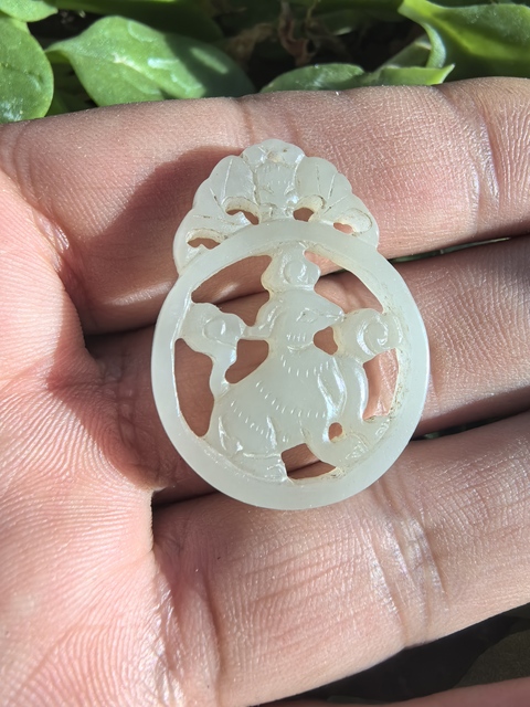 古玩玉器仿古玉鹿鏤空佩真品鑒賞圖