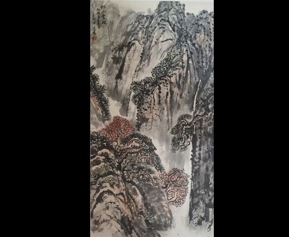 古玩字畫洛陽八老之一河南美協著名山水畫家王珂秋山云起拍賣，當前價格899元