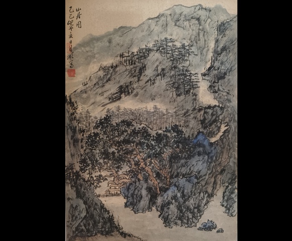 古玩字畫已故被譽為江南一枝梅安徽名家朱月湖山居圖拍賣，當前價格2000元