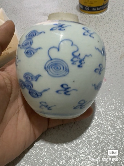 古玩陶瓷鳳紋青花罐真品鑒賞圖