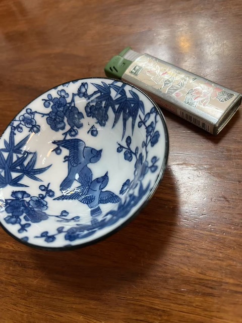 古玩陶瓷青花花鳥紋茶碗真品鑒賞圖