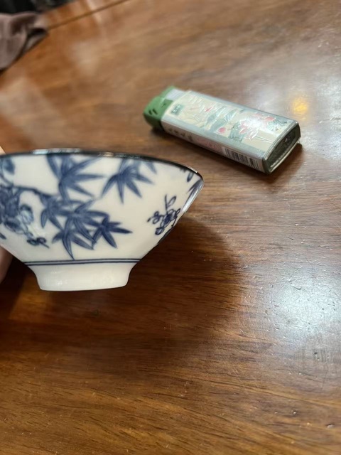古玩陶瓷青花花鳥紋茶碗真品鑒賞圖