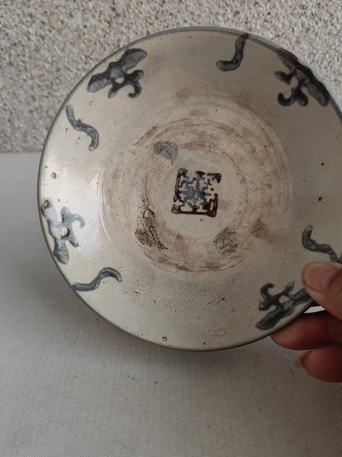 古玩陶瓷青花印章款盤拍賣，當前價格450元