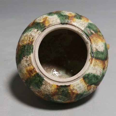 古玩陶瓷三彩水盂真品鑒賞圖