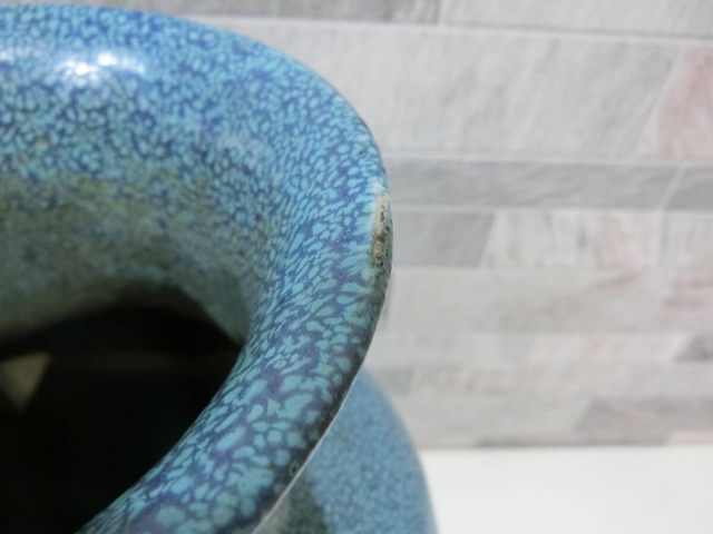 古玩陶瓷爐鈞釉撇口瓶真品鑒賞圖