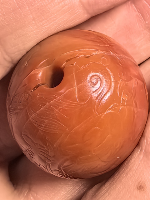 古玩玉器當代·南紅龍紋瑪瑙珠 真品鑒賞圖