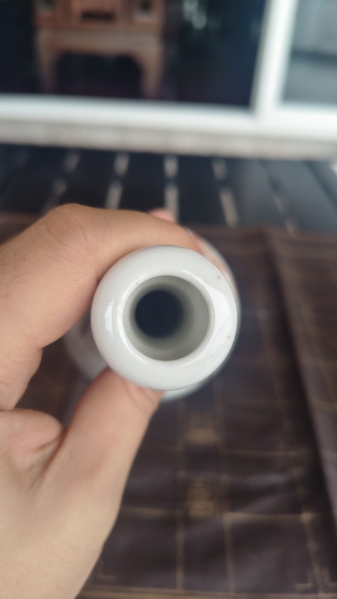 古玩陶瓷蝶紋蒜頭瓶真品鑒賞圖