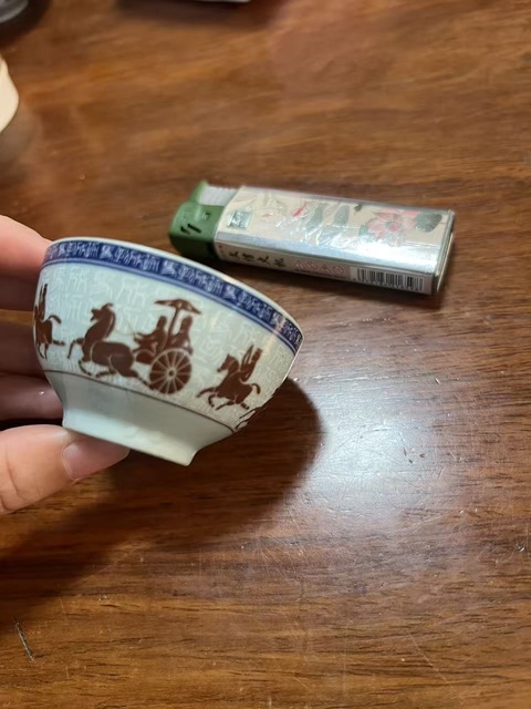 古玩陶瓷車馬行杯真品鑒賞圖
