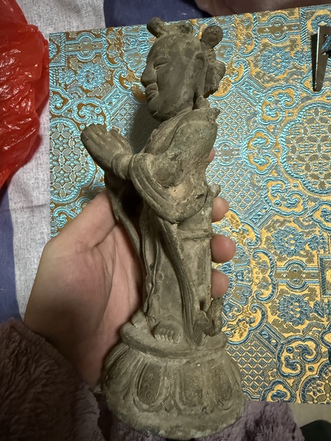 古玩銅器銅善財童子真品鑒賞圖