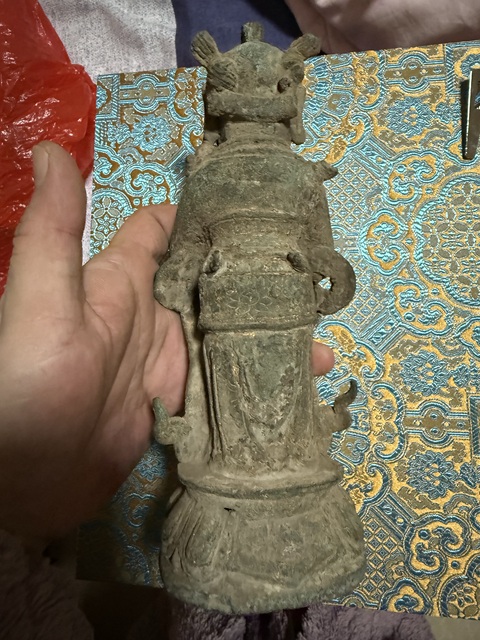古玩銅器銅善財童子真品鑒賞圖
