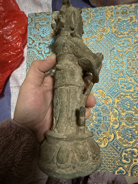 古玩銅器銅善財童子真品鑒賞圖
