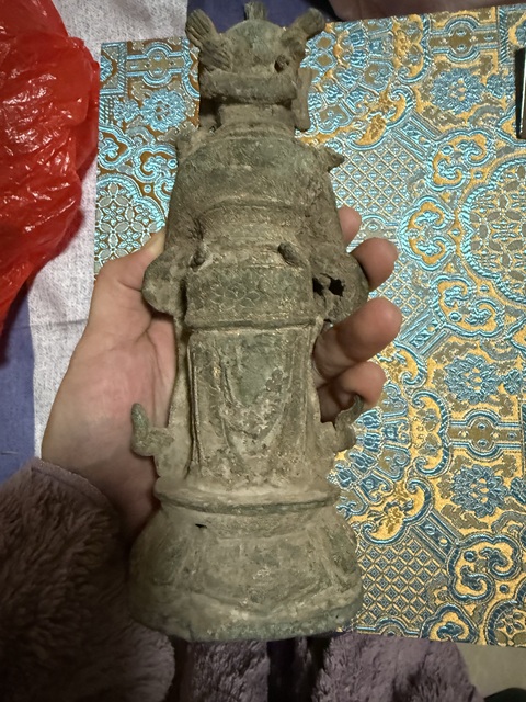 古玩銅器銅善財童子真品鑒賞圖