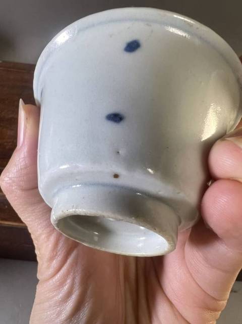 古玩陶瓷青花嬰戲圖茶杯真品鑒賞圖