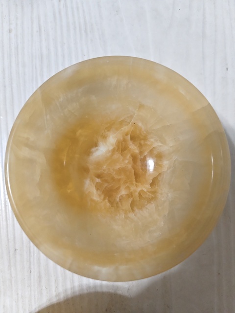 古玩玉器大理石碗（米黃玉碗）真品鑒賞圖