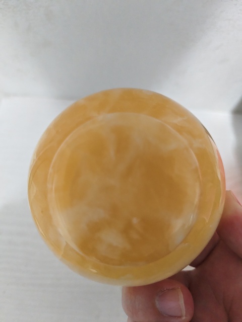 古玩玉器大理石碗（米黃玉碗）真品鑒賞圖