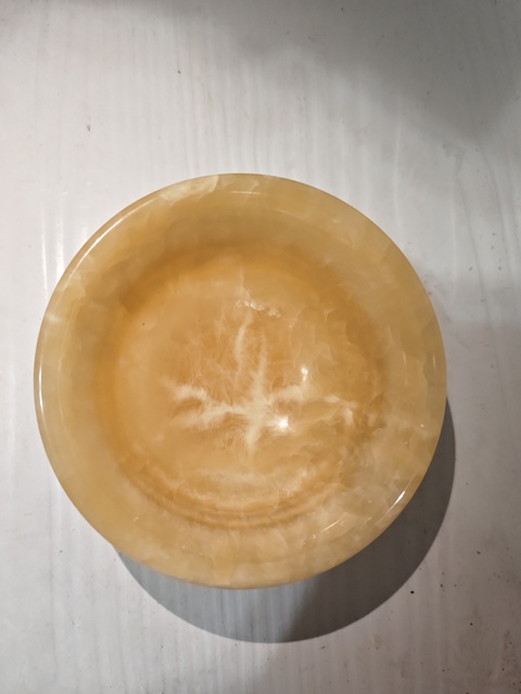 古玩玉器大理石碗（米黃玉碗）真品鑒賞圖