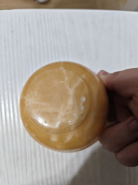 古玩玉器大理石碗（米黃玉碗）真品鑒賞圖