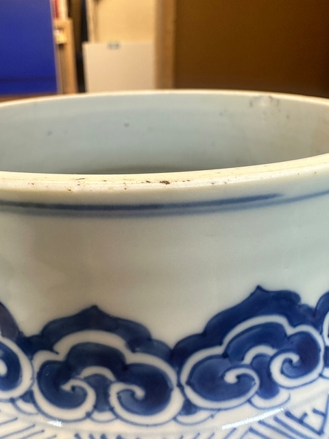 古玩陶瓷青花百子圖將軍罐真品鑒賞圖