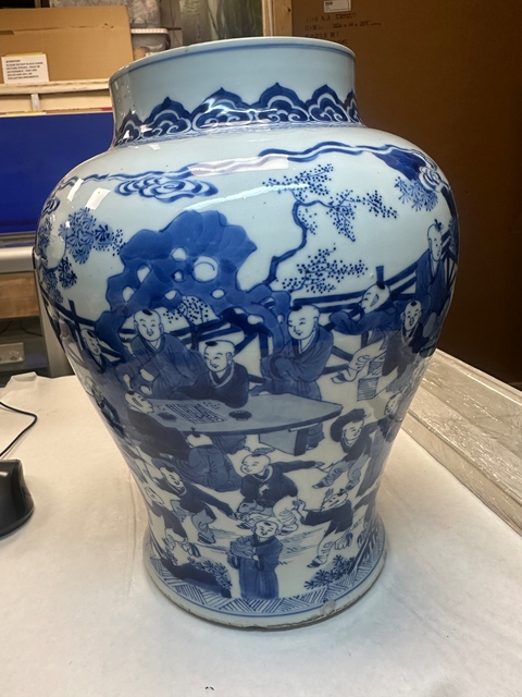 古玩陶瓷青花百子圖將軍罐真品鑒賞圖