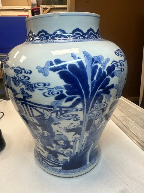 古玩陶瓷青花百子圖將軍罐真品鑒賞圖