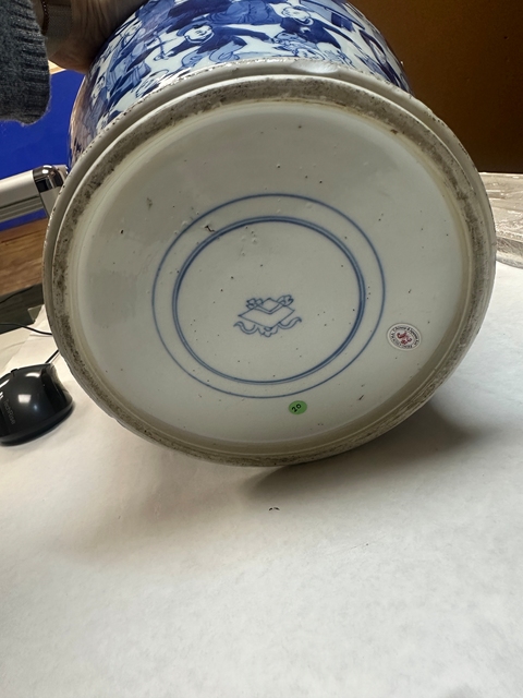 古玩陶瓷青花百子圖將軍罐真品鑒賞圖