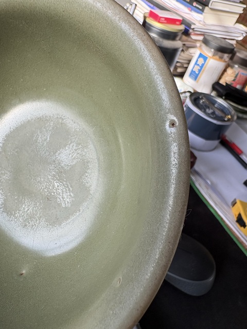 古玩陶瓷元末明初龍泉窯青釉碗真品鑒賞圖