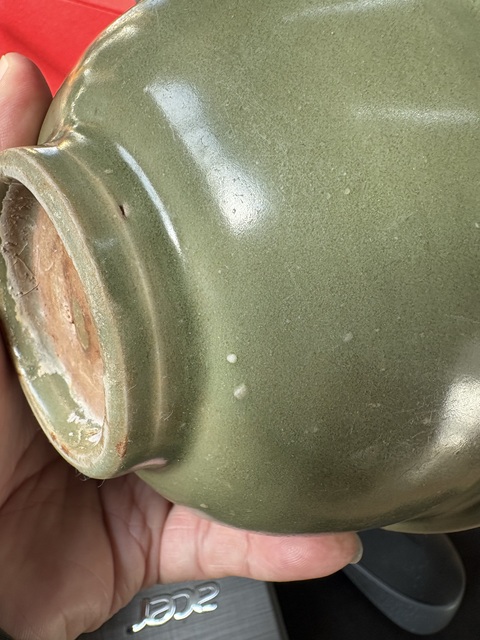 古玩陶瓷元末明初龍泉窯青釉碗真品鑒賞圖