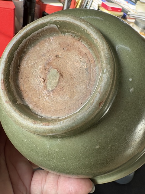 古玩陶瓷元末明初龍泉窯青釉碗真品鑒賞圖