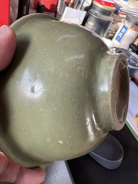 古玩陶瓷元末明初龍泉窯青釉碗真品鑒賞圖