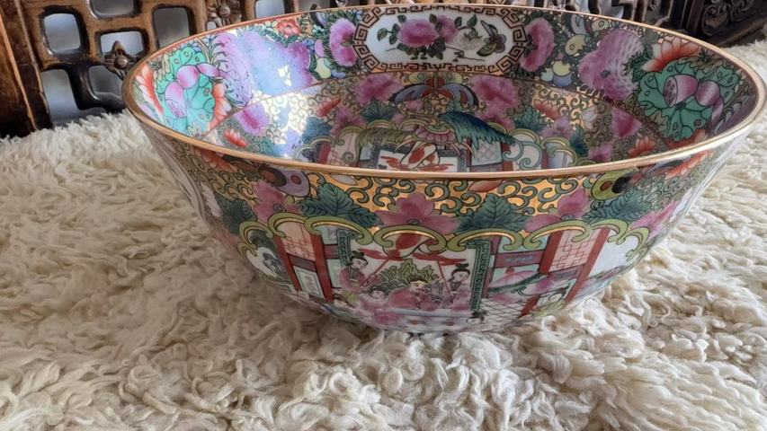 古玩陶瓷廣彩碗真品鑒賞圖