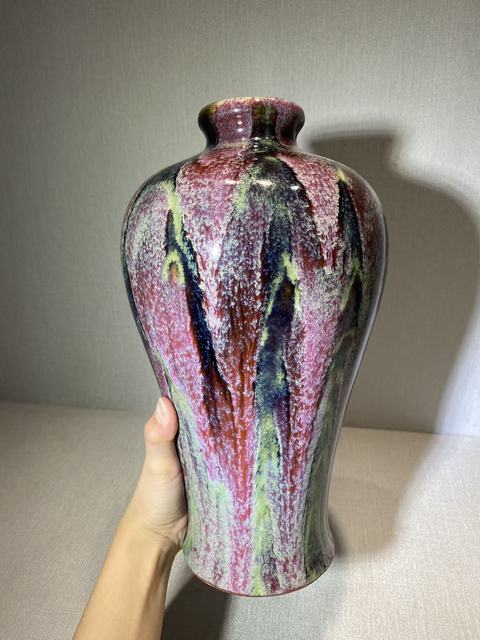古玩陶瓷窯變釉梅瓶真品鑒賞圖