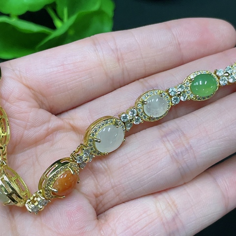 古玩玉器天然翡翠鑲嵌件真品鑒賞圖