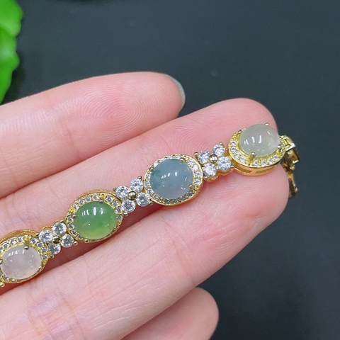 古玩玉器天然翡翠鑲嵌件真品鑒賞圖