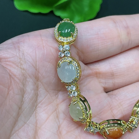 古玩玉器天然翡翠鑲嵌件真品鑒賞圖