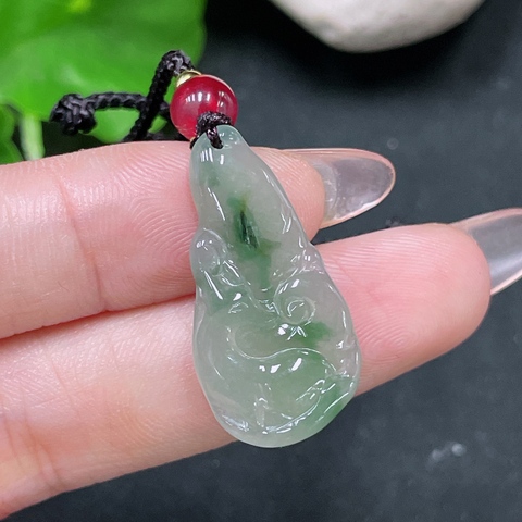 古玩玉器天然翡翠掛件真品鑒賞圖