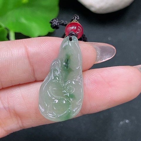 古玩玉器天然翡翠掛件真品鑒賞圖