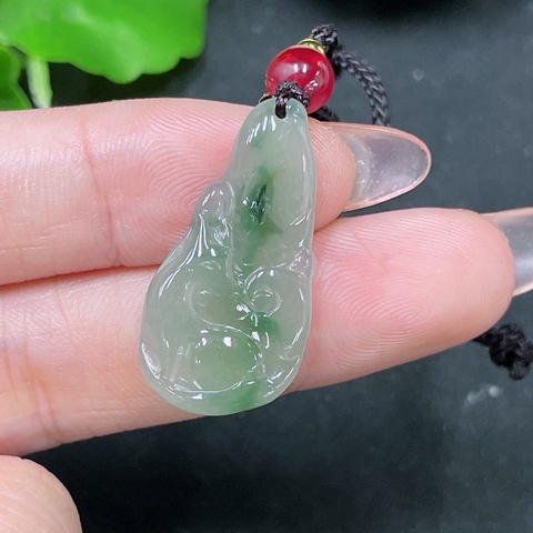 古玩玉器天然翡翠掛件真品鑒賞圖