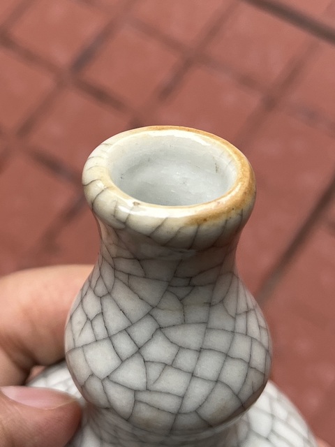 古玩陶瓷哥釉葫蘆瓶真品鑒賞圖