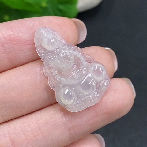 古玩玉器346天然翡翠觀音題材掛件 配證書拍賣，當前價格460元