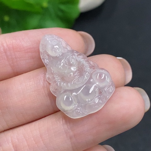 古玩玉器346天然翡翠觀音題材掛件 配證書拍賣，當前價格460元