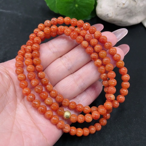 古玩玉器天然紅翡珠串真品鑒賞圖