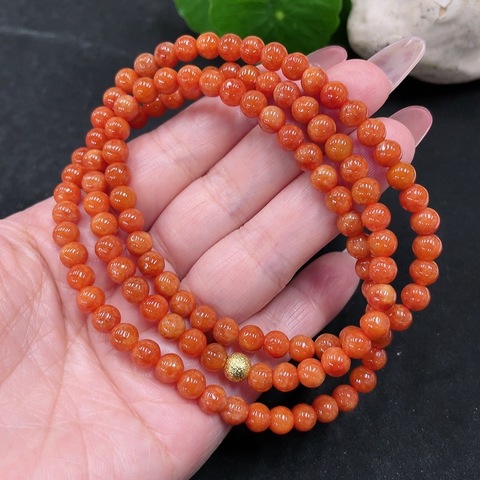 古玩玉器天然紅翡珠串真品鑒賞圖