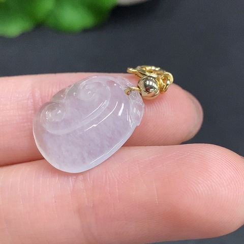 古玩玉器天然翡翠如意題材掛件真品鑒賞圖