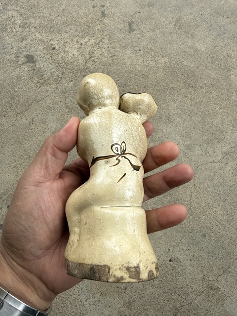 古玩陶瓷磁州窯童子燈臺真品鑒賞圖